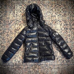 Moncler Shiny Navy Kids Puffer Jacket
